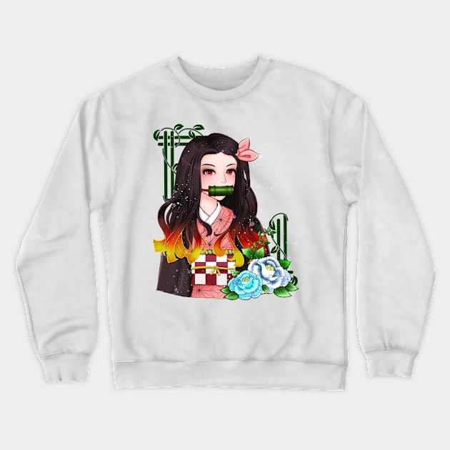 Nezuko Crewneck Sweatshirt by  Chirido_Bin